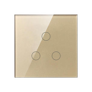 Tempered Glass Switch F71B-3 Gang touch switch-Gold